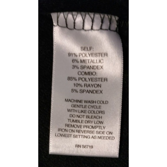 Rebecca Malone black metallic multicolor 3/4 sleeve pullover sweater Size XL - Picture 3 of 8